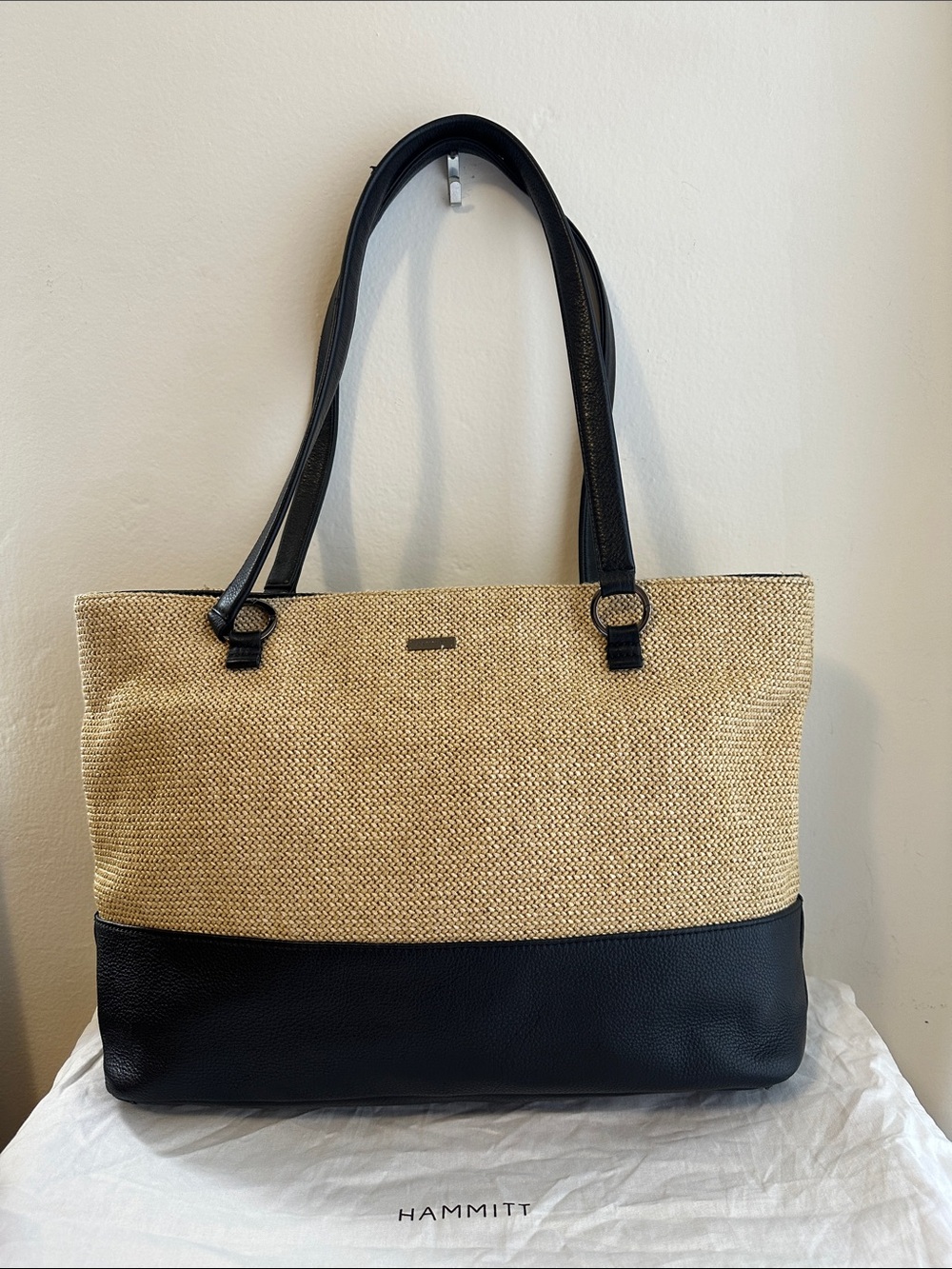 Hammitt Andersen Tote in Black Raffia/ GM